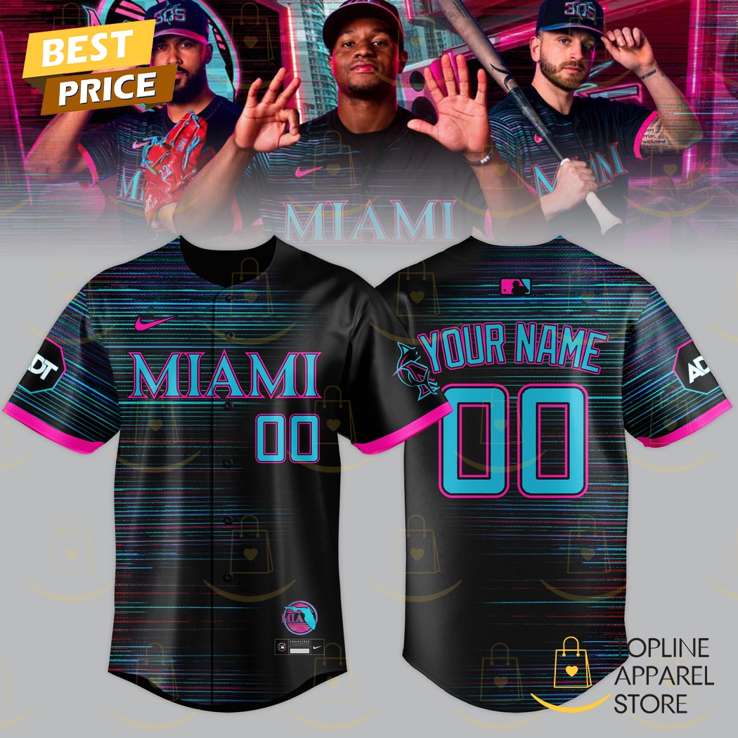 Personalized Miami Marlins New City Connect Baseball Jersey Personalized Miami Marlins New City Connect Baseball Jersey