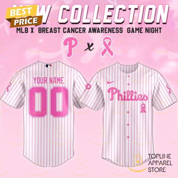 Personalized Philadelphia Phillies Breast Cancer Awareness Baseball Jersey