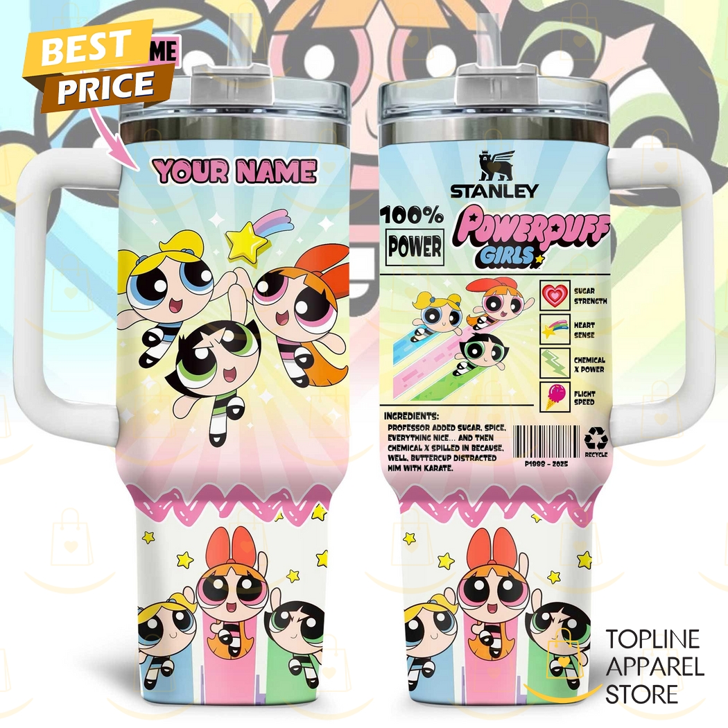 Personalized The Powerpuff Girls Tumbler With Handle And Straw Personalized The Powerpuff Girls Tumbler With Handle And Straw