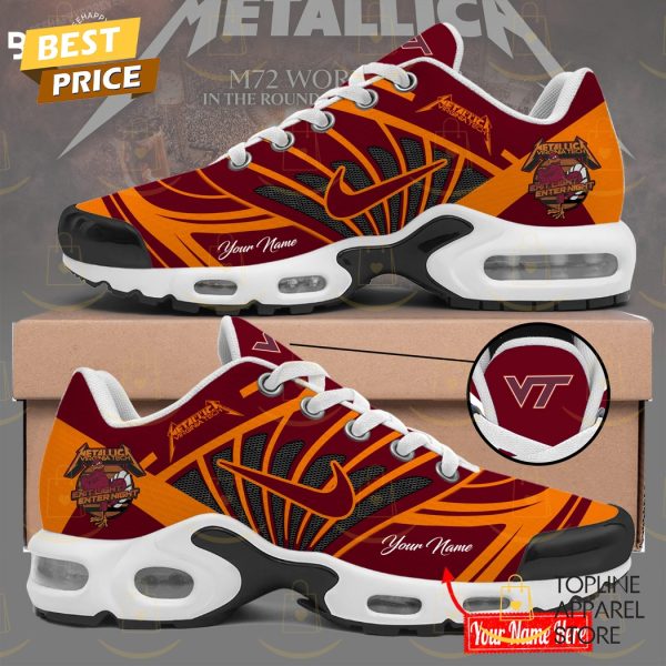 Personalized Virginia Tech Hokies Metallica M72 World Tour Air Max Plus Shoes – Orange