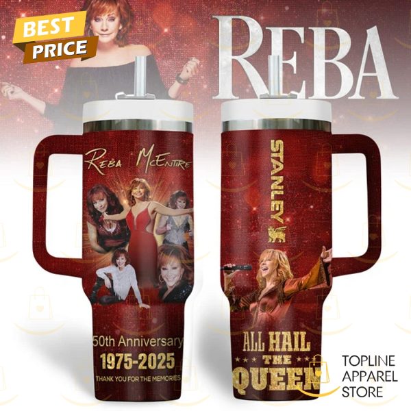 Reba Mcentire 50th Anniversary 1975-2025 Thank You For The Memories Tumbler With Handle And Straw