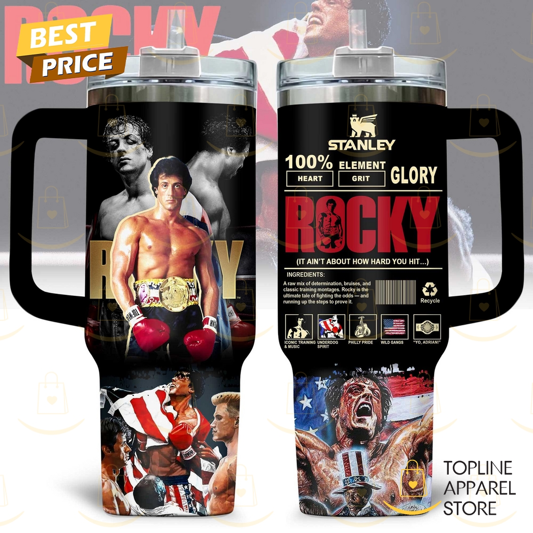 Rocky Balboa It Aint About How Hard You Hit Tumbler With Handle And Straw Rocky Balboa It Aint About How Hard You Hit Tumbler With Handle And Straw