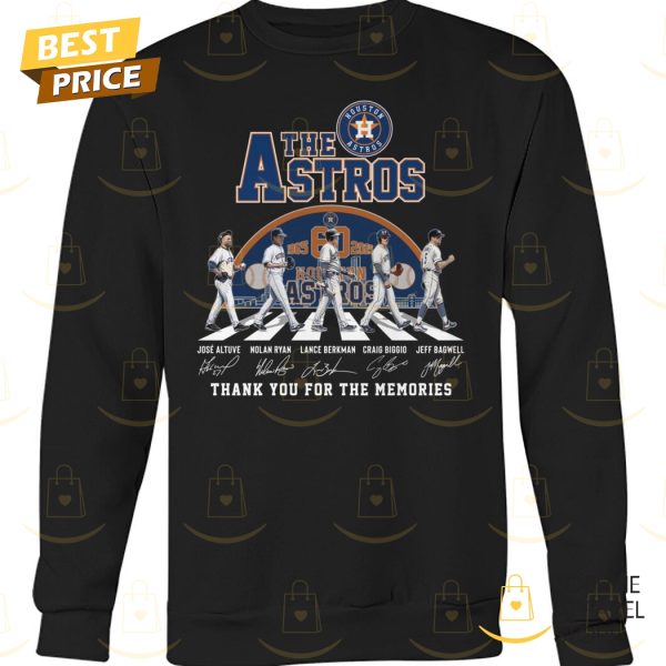 The Houston Astros 60 Years 1965-2025 Signature Thank You For The Memories Unisex T-Shirt