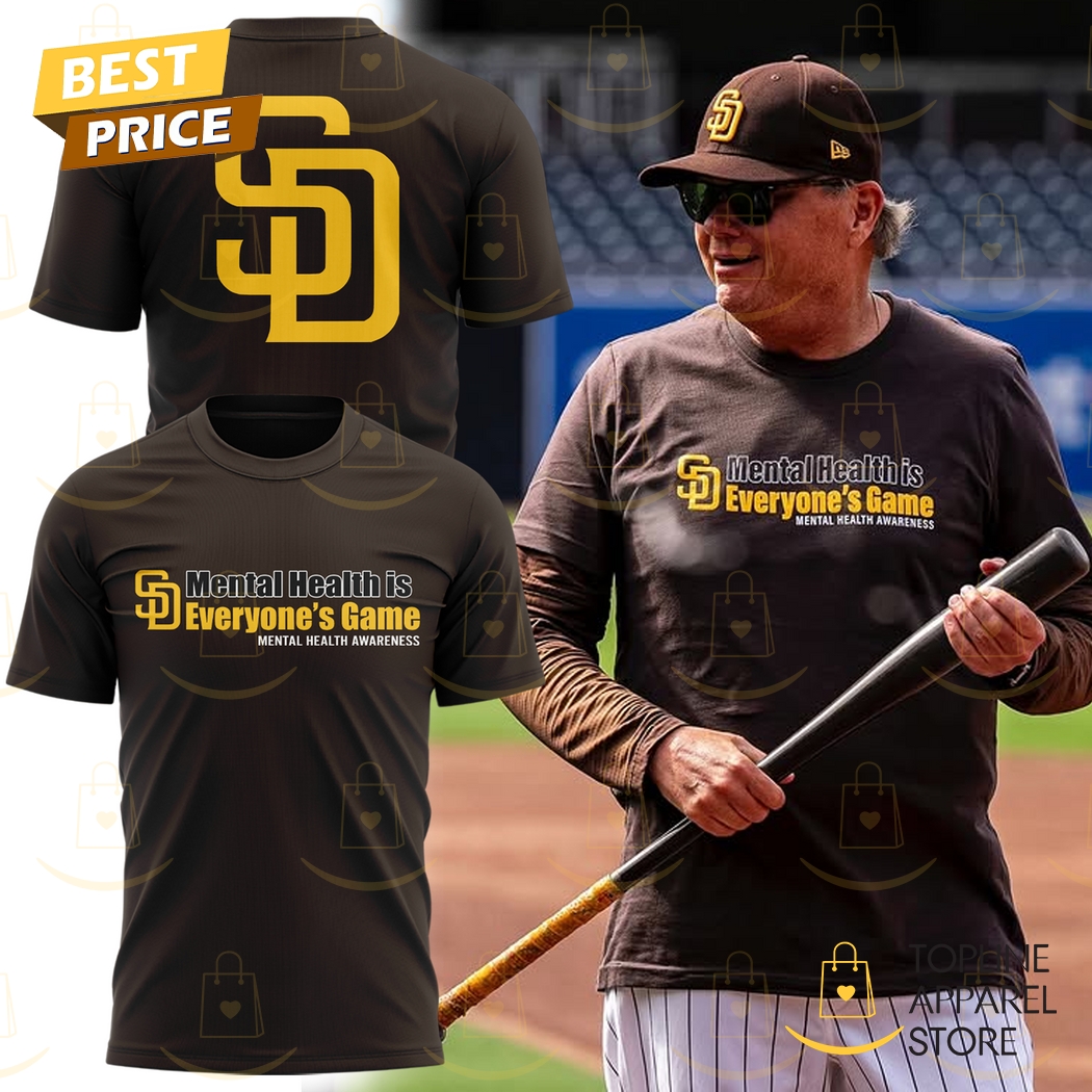 San Diego Padres Mental Health Is Everyone Game 3D T-Shirt San Diego Padres Mental Health Is Everyone Game 3D T-Shirt