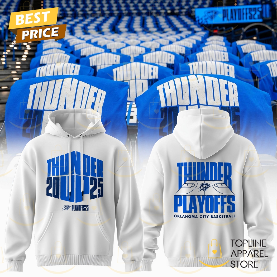 The 2025 Oklahoma City Thunder Playoff Hoodie – White