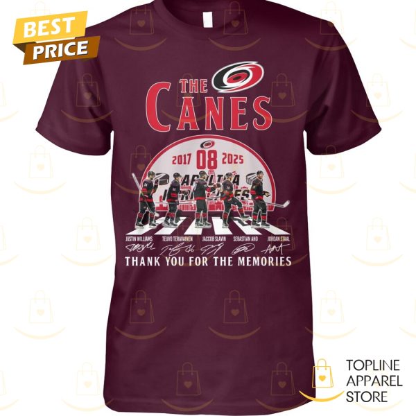 The Canes Carolina Hurricanes 08 Years 2017-2025 Signature Thank You For The Memories Unisex T-Shirt