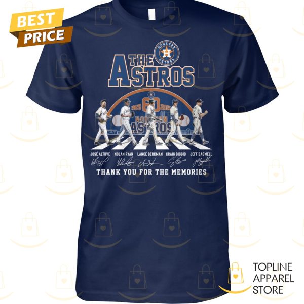 The Houston Astros 60 Years 1965-2025 Signature Thank You For The Memories Unisex T-Shirt