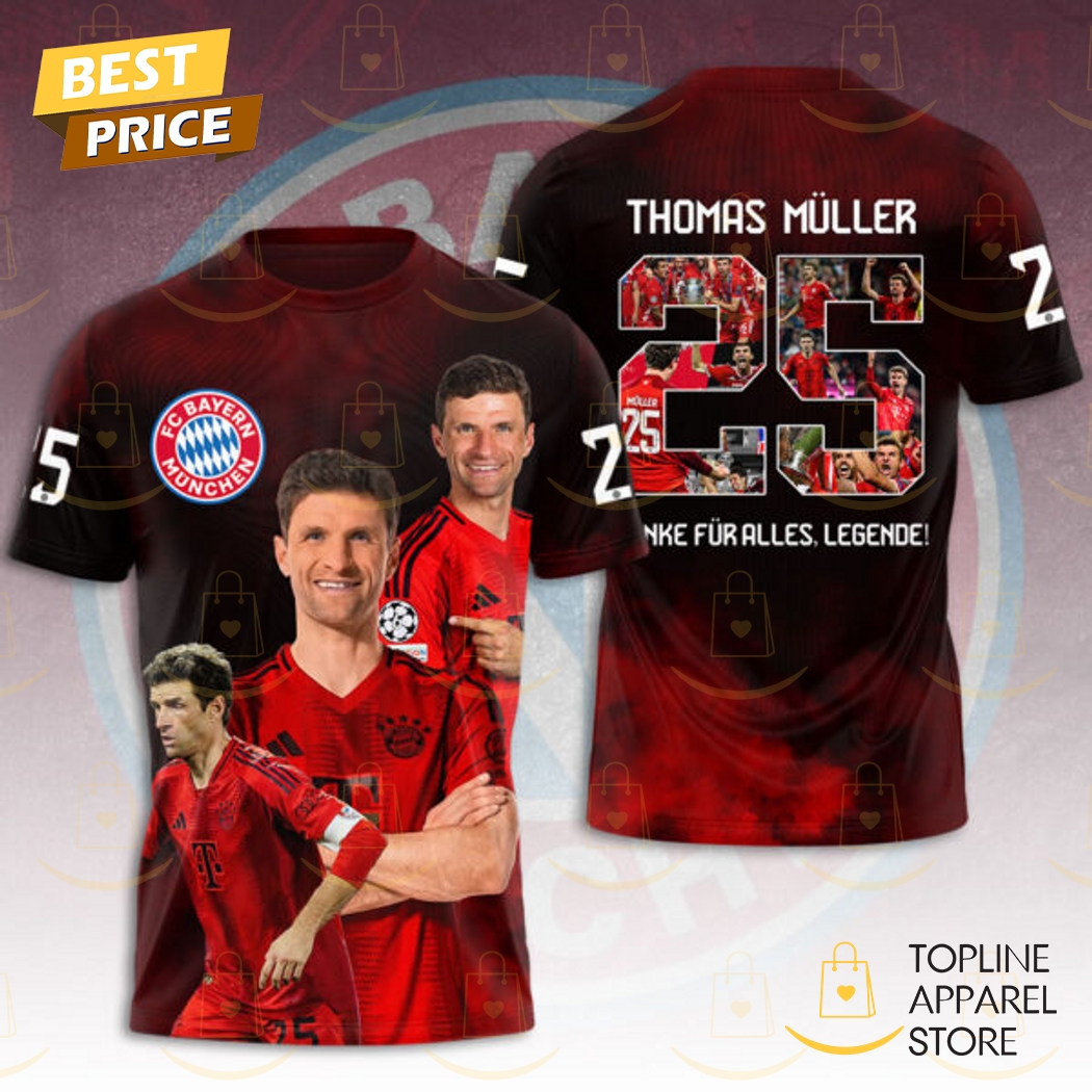 Thomas Muller x FC Bayern Munchen 3D T-Shirt Thomas Muller x FC Bayern Munchen 3D T-Shirt