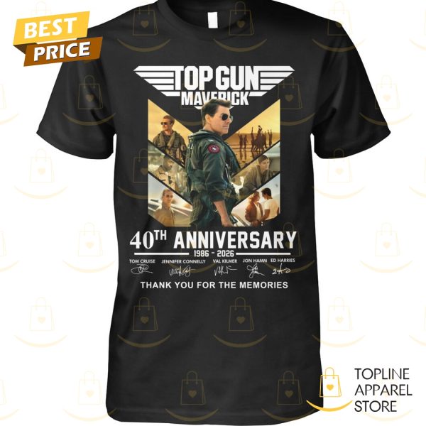 Top Gun Maverick 40th Anniversary 1986-2026 Signature Thank You For The Memories Unisex T-Shirt