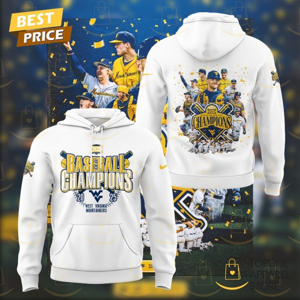 West Virginia Mountaineers Regular Season Baseball Champions 2025 Hoodie – White