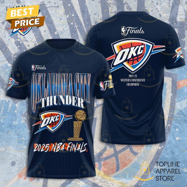 Western Conference Champions 2025 Oklahoma City Thunder Finals 3D T-Shirt