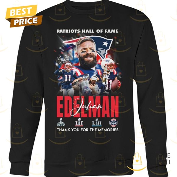 New England Patriots Hall Of Fame Julian Edelman Signature Thank You For The Memories Unisex T-Shirt