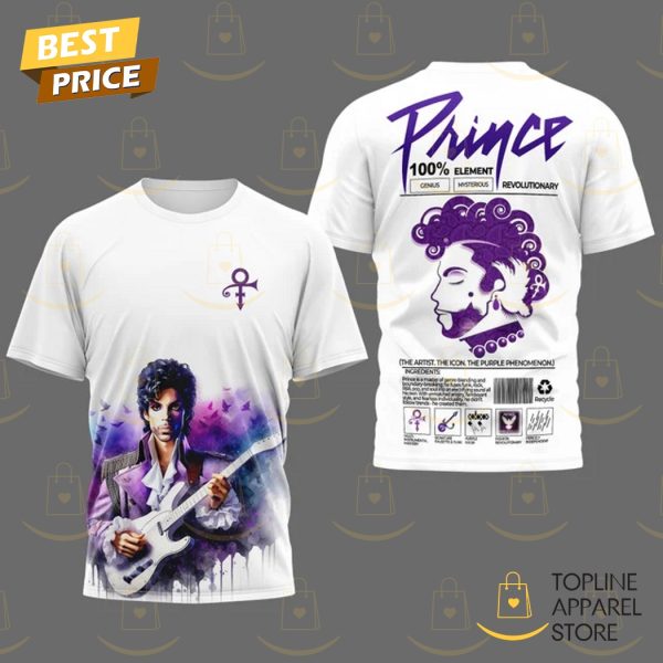 Prince Revolutionary The Artist The Icon The Purple Phenomenon 3D T-Shirt – White