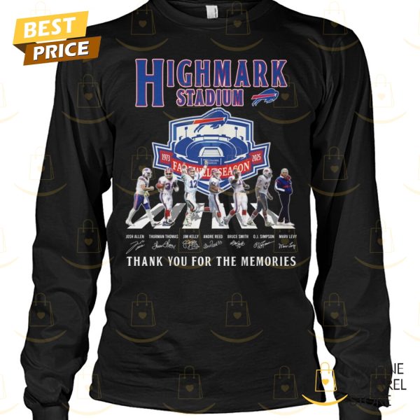 HighMark Stadium Buffalo Bills Signature Thank You For The Memories Unisex T-Shirt
