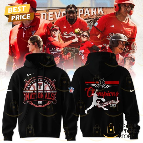 2025 National Champions Texas Tech Red Raiders Softball Hoodie – Black