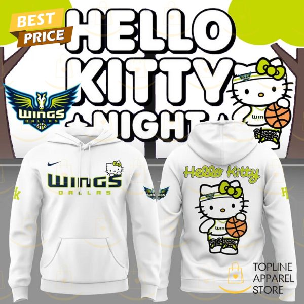 Dallas Wings Basketball Kitty 2025 White Hoodie