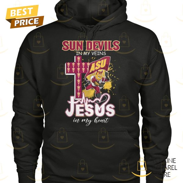 Arizona State Sun Devils In My Veins Jesus In My Heart Unisex T-Shirt