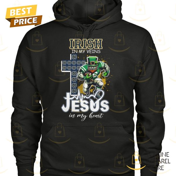 Notre Dame Fighting Irish In My Veins Jesus In My Heart Unisex T-Shirt