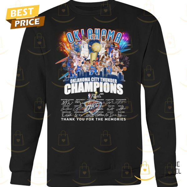 Oklahoma City Thunder Champions Finals Signature Thank You For The Memories Unisex T-Shirt