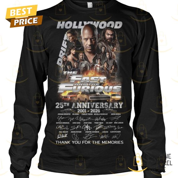 The Fast And The Furious 25th Anniversary 2001-2026 Signature Thank You For The Memories Unisex T-Shirt