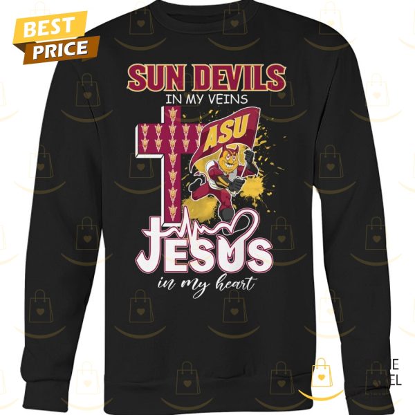 Arizona State Sun Devils In My Veins Jesus In My Heart Unisex T-Shirt