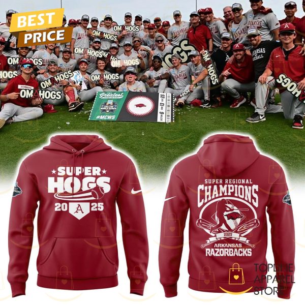 Arkansas Razorbacks Super Regional Champions 2025 Super Hogs Hoodie
