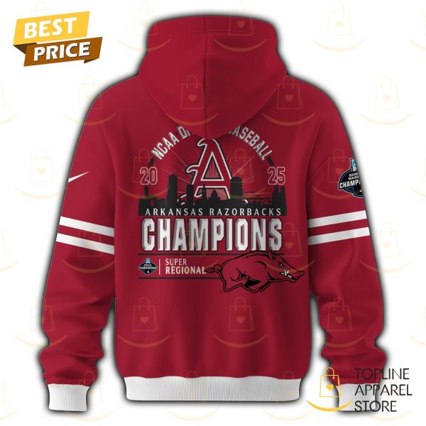 Arkansas Razorbacks 2025 Super Regionals Champions Hoodie