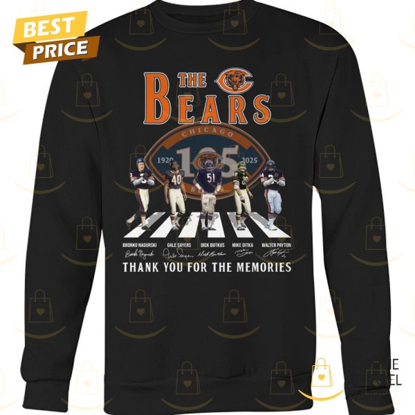 The Chicago Bears 1920-2025 105 Seasons Signature Thank You For The Memories Unisex T-Shirt