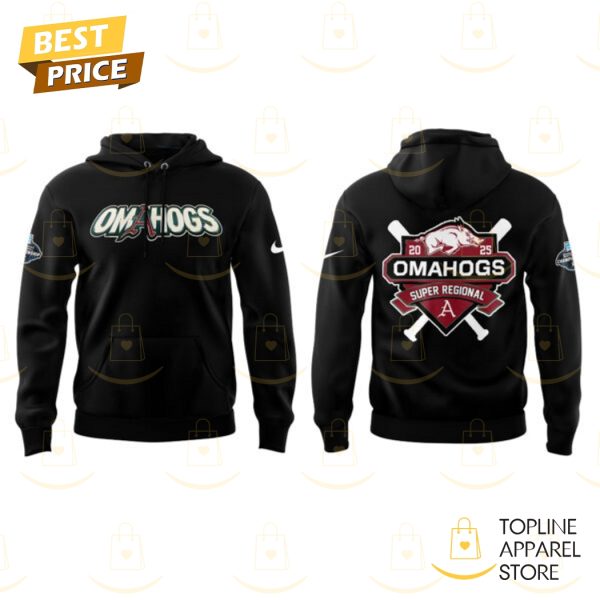 Arkansas Razorbacks Super Regional 2025 Omahogs Hoodie – Black