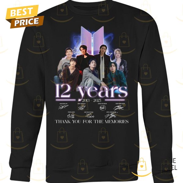 BTS 12 Years 2013-2025 Signature Thank You For The Memories Unisex T-Shirt