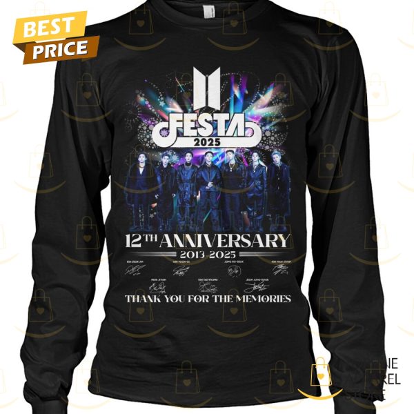 BTS Festa 2025 12th Anniversary 2013-2025 Signature Thank You For The Memories Unisex T-Shirt