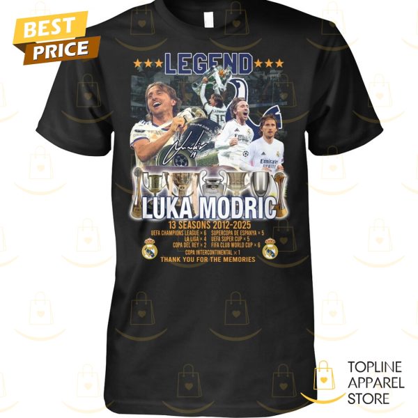 Legend Luka Modric 13 Seasons 2012-2025 Signature Thank You For The Memories Unisex T-Shirt