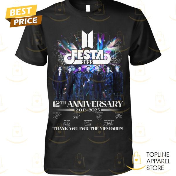 BTS Festa 2025 12th Anniversary 2013-2025 Signature Thank You For The Memories Unisex T-Shirt