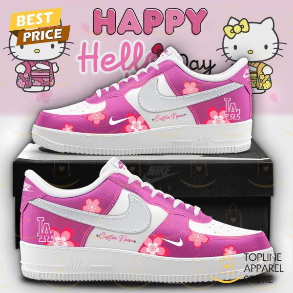 Personalized Los Angeles Dodgers x Hello Kitty 2025 Air Force 1 Shoes