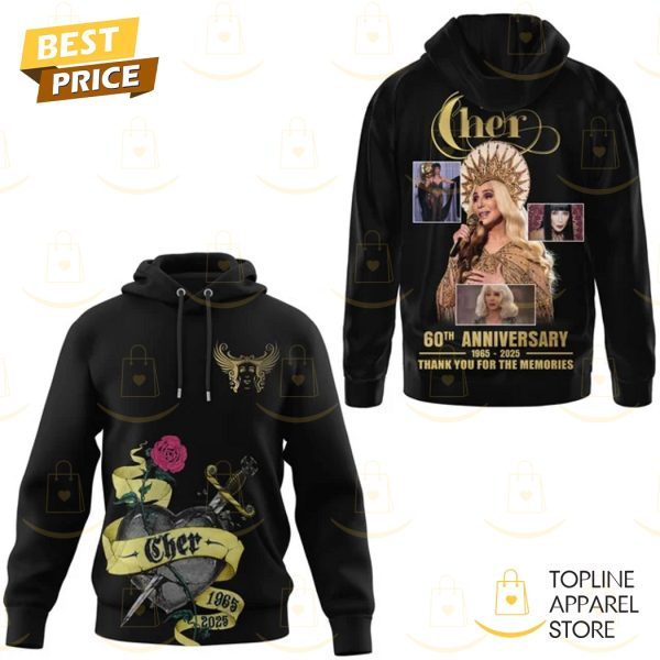 Cher 60th Anniversary 1965-2025 Thank You For The Memories Hoodie