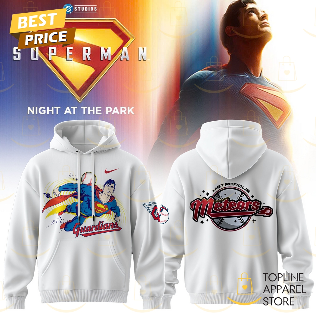Cleveland Guardians Superman Game Day Hero Hoodie - White Cleveland Guardians Superman Game Day Hero Hoodie - White