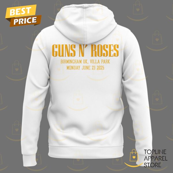 Guns N Roses World Tour To Birmingham 2025 Hoodie – White