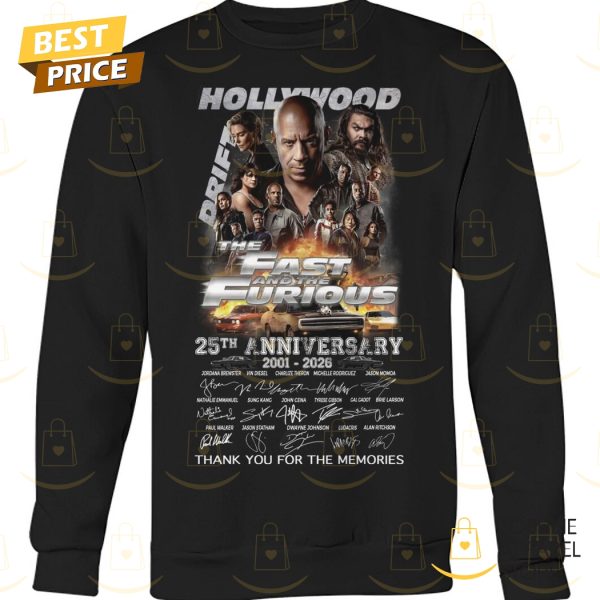 The Fast And The Furious 25th Anniversary 2001-2026 Signature Thank You For The Memories Unisex T-Shirt