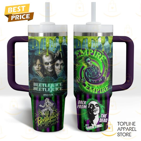 Beetlejuice Beetlejuice Back From The Dead Show Time Tumbler With Handle And Straw