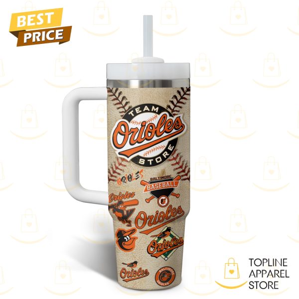 Baltimore Orioles Let Go Tumbler With Handle And Straw