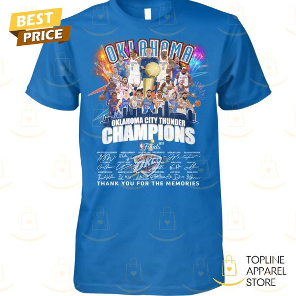 Oklahoma City Thunder Champions Finals Signature Thank You For The Memories Unisex T-Shirt