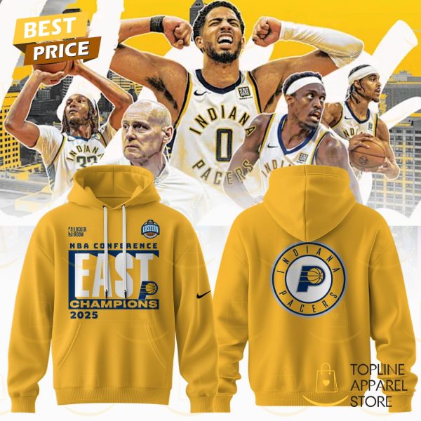 Indiana Pacers 2025 Eastern Conference Champions Hoodie – Gold