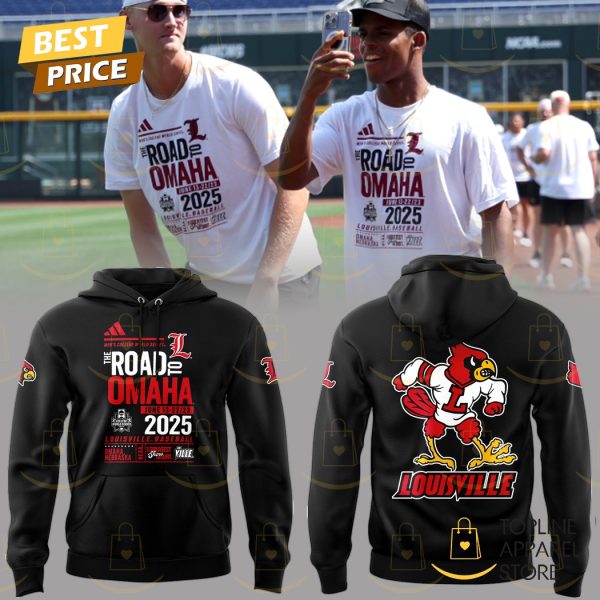 Louisville Cardinals Men College World Series The Road To Omaha Hoodie – Black