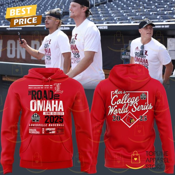 Louisville Cardinals Men College World Series The Road To Omaha Hoodie – Red