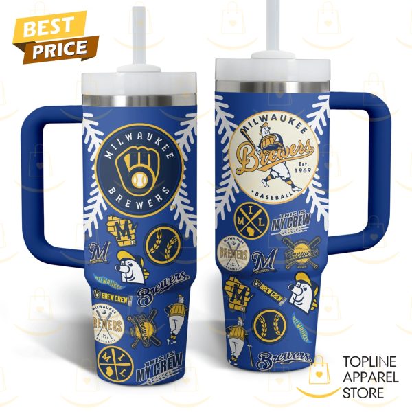 Milwaukee Brewers – This Is My Crew Tumbler With Handle And Straw