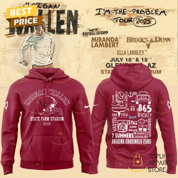 Morgan Wallen x Arizona Cardinals Im The Problem Tour 2025 Hoodie