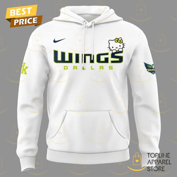 Dallas Wings Basketball Kitty 2025 White Hoodie