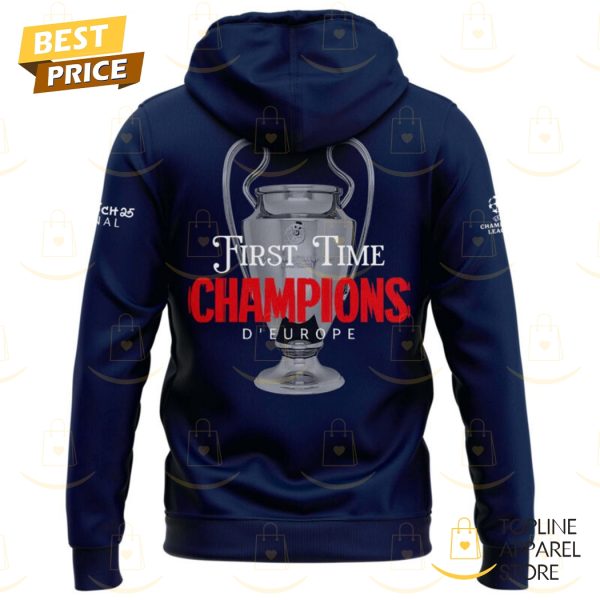 Paris Saint-Germain 2025 European Champions First Time Champions D Europe Hoodie