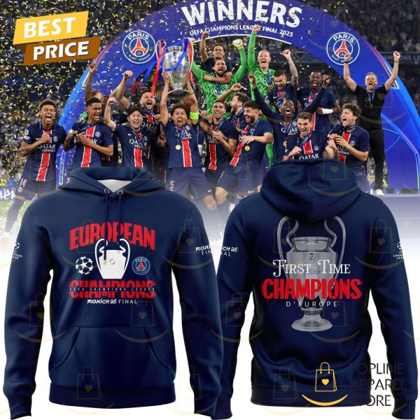 Paris Saint-Germain 2025 European Champions First Time Champions D Europe Hoodie