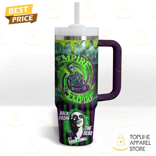 Beetlejuice Beetlejuice Back From The Dead Show Time Tumbler With Handle And Straw